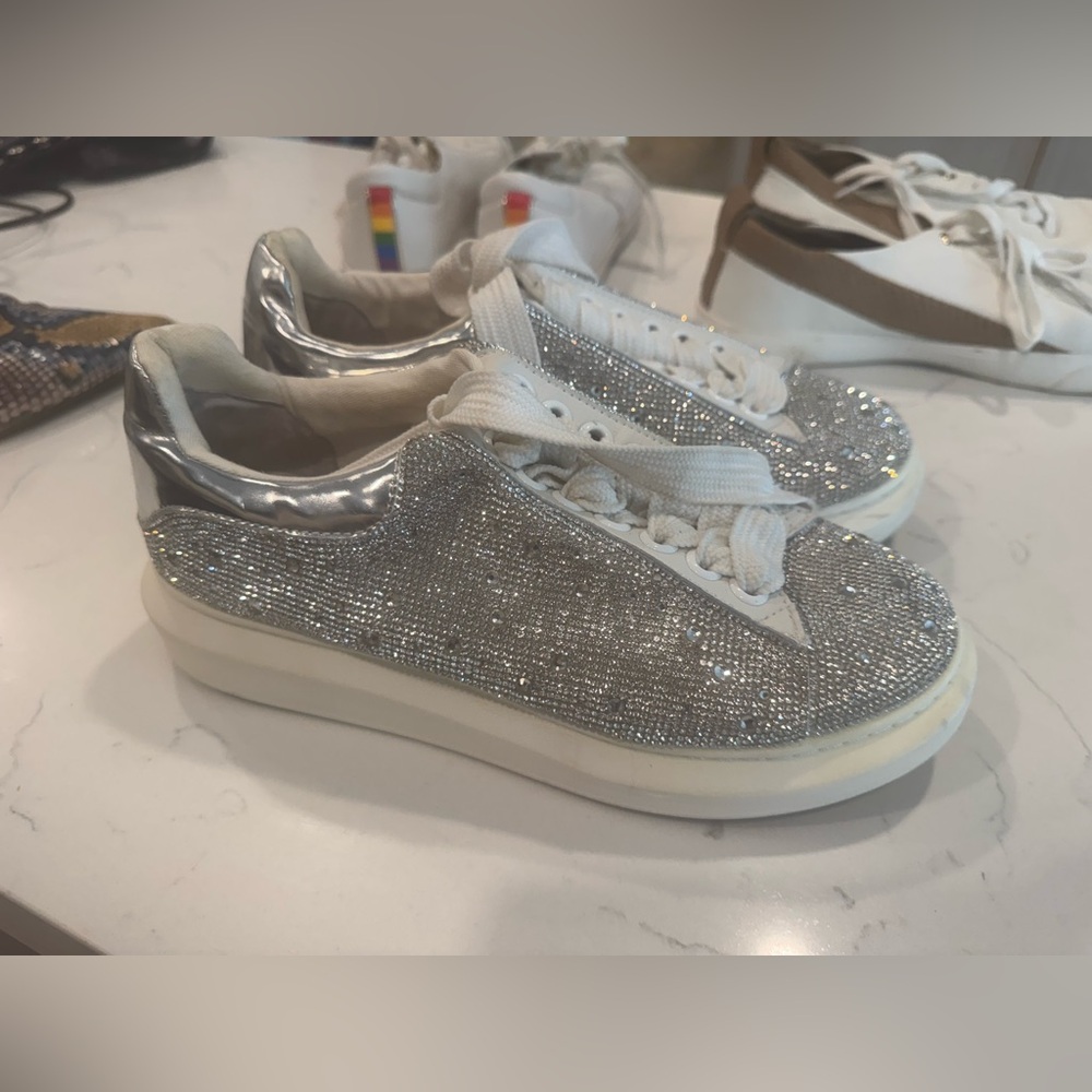 Steve Madden Silver Sparkle Women's Sneakers
